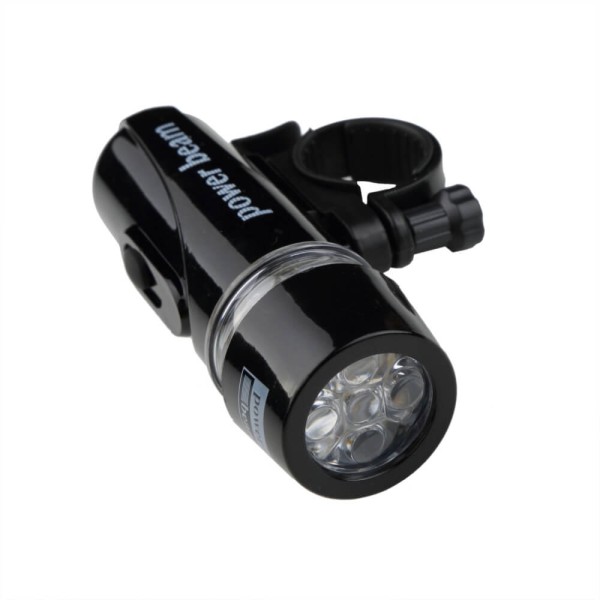 Far bicicleta, cu led, 5 led-uri, culoare negru, TIP I, lanterna